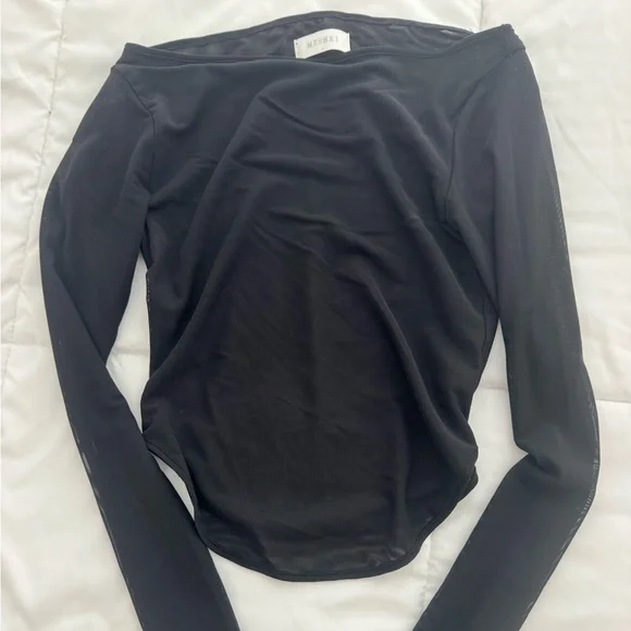 *NEVER WORN Meshki | Boat Neck Mesh Top - Picture 4 of 6